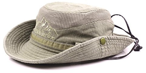 KeepSa Chapeau Soleil Unisexe Ajustable Pliable Coton Protection UV Léger Respirant Cordons Menton
