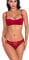 Bluewhalebaby Women's Underwire Push up Demi Balconette Bra and Knickers Set Lace Lingerie Sets Red 34B