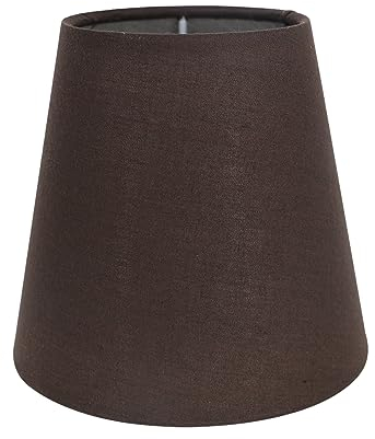 Eastlion Lampenschirm 5.5/Ø14cm E14 E27 Lampenschirm for Flachs Kerze Kronleuchter Wandleuchte Pendelleuchte Tischlampe,Braun