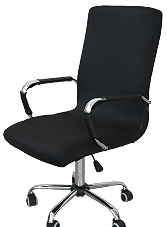 Funda para silla de escritorio de Zyurong, extraíble, lavable, protección para tu silla de oficina, giratoria y de escritorio, tamaño S (solo incluye la funda), negro, Medium