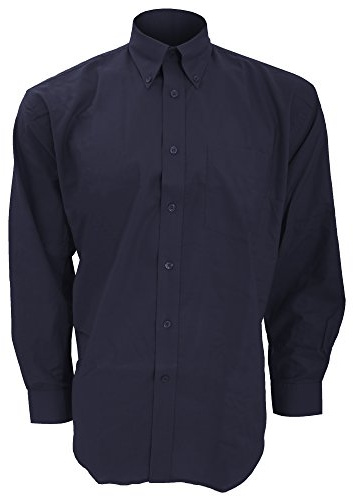 Kustom Kit Mens Workwear Oxford Long Sleeve Shirt (19.5inch) (French Navy)