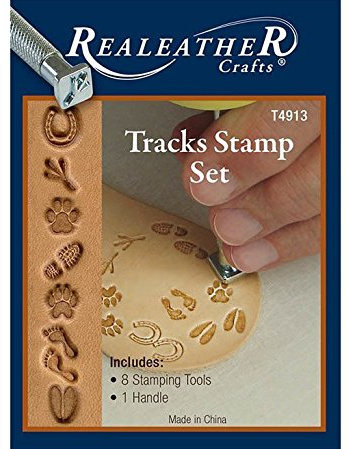 realeather Crafts Lederwaren Tracks Stempel Set T4913 8 Leder Briefmarken