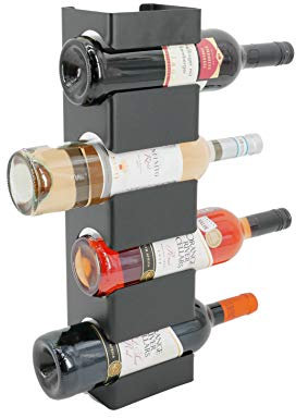 tradeNX Weinregal Flaschenhalter | modernes Design | inkl. Montagematerial (Schwarz)