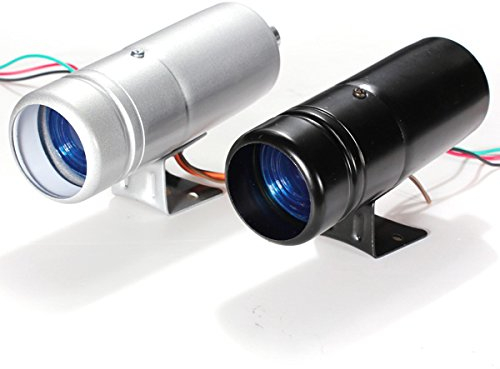 C-FUNN Einstellbarer Tachometer, Drehzahlmesser, Tacho, Hellblau, LED-Lampe, Silber