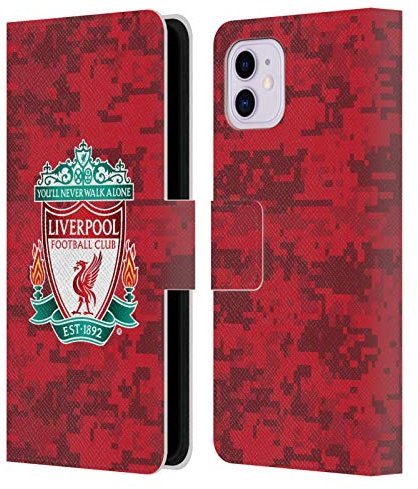 Head Case Designs Officially Licensed Liverpool Football Club Home Red Crest Digital Camouflage Leather Book Wallet Case Cover Compatible With Apple iPhone 11