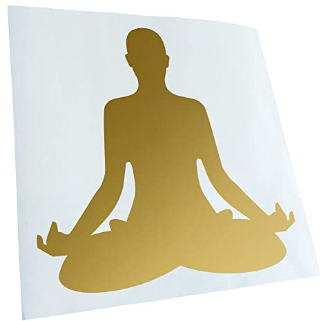 Kiwistar - Autoaufkleber - Yoga Buddha-Natur - gold - 24x24cm - Heckscheibe Auto Aufkleber wetterfest für Kfz LKW Mofa Truck - Sticker außen selbstklebend Tuning Zubehör für Fenster Fahrzeug Scheibe