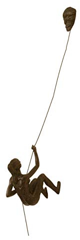 1 x große Kletterdame Skulptur mit Felsnagelkappe Wandbehang Klettermädchen Ornament Outdoor Indoor Dekoration Statue Abseilen