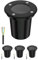 ledscom.de 4 Stück Bodeneinbauleuchte BOLI für außen, IP67, schwarz, rund, 108mm Ø, 1x GU10 max. 15W