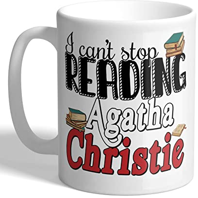 I Love Mugs - I Can't Stop Reading Agatha Christie - Mug, Ceramic, 11fl.oz.