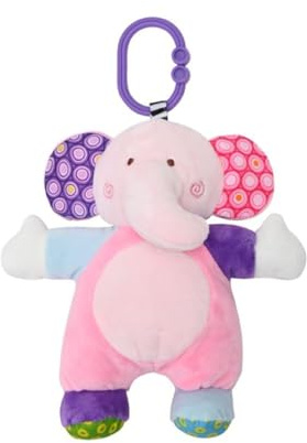 Lorelli Baby Kuscheltier Plüsch Greifling, C-Ring, auffällige Farben, ab Geburt, Farben:rosa