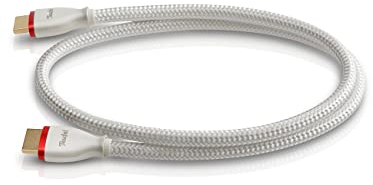 Teufel HDMI-Rundkabel Highspeed HDMI-Kabel, 4K 3D bei 50/60p, 8K-Übertragung, Vergoldeter Anschluss (Weiß, 0,75 m)