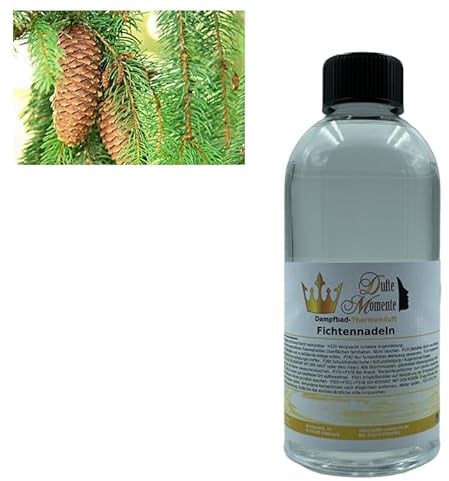 Dufte Momente | Dampfbad Duft Konzentrat Fichtennadel 500ml | naturreine und natürliche ätherische Öle | für alle gängigen Dampfduschen, Verdampferanlagen, … geeignet | vegan und ohne Tierversuche