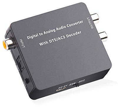 Audio-Decoder,DAC 5.1CH HiFi Digital-Analog-Audio-Decoder-Konverter Stereo-Audio DTS AC3 PCM Glasfaser Koaxial Zu Cinch 3.5MM 2CH