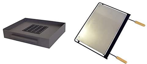 IMEX EL ZORRO Cajón Barbacoa para Obra, 52 x 40 x 10 cm, Gris FORJA, 71413 71626 - Plancha para Barbacoa, Hierro, Gris, 60 x 41 cm