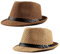 Strohhut mit kurzer Krempe Herren Damen Panama Fedora Trilby Hut Sonnenhut Strand Hut,2er Pack