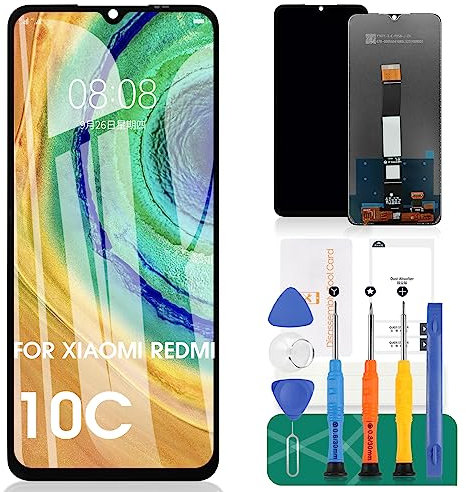 SRJTEK para Xiaomi Redmi 10C Pantalla de Repuesto para Xiaomi Poco C40 Pantalla LCD para Redmi 10C Pantalla táctil 220333QAG Kit de Piezas de reparación de Montaje digitalizador (Negro)