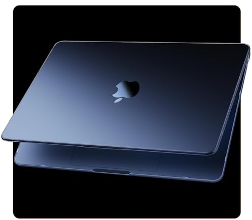Soonjet Hülle Kompatibel für MacBook Air M2 Hülle 13,6 Zoll 2022 Freisetzung A2681 Farbe Passend Ultradünne Schutzhülle Transparent Case Cover Matt Hartschale - Mitternacht Clear