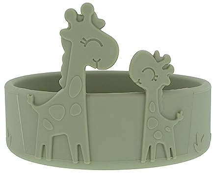 Nuby Animal Friend Silicone Round Plate - Toddler Plate - 6+ Months - Green Giraffe Plate