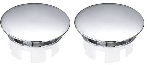 QUARKZMAN 2Stk Spüle Trimmung Überlauf Deckel Spüle Überlauf Ringe 25.5mm Bad Küche Becken Ablaufdeckel Locheinsatz Rund Kappen Silber