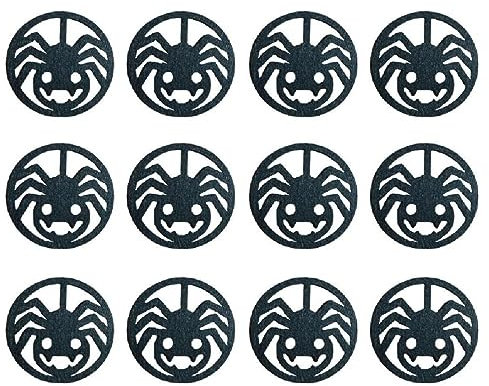 Getränkehalter Auto-Untersetzer für Damen/Herren, 12 Stück, Spinnennetz, Vliesstoff, Getränke-Set, Halloween-Dekoration, Halloween-Party-Dekorationen für den Innenbereich