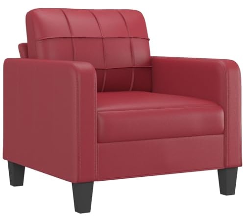 Fauteuil Rouge bordeaux 60 cm Similicuir