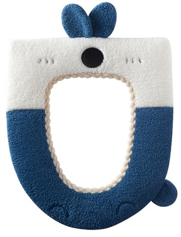Thicken Toilet seat Cover Cushion Pads Soft Warm Toilet seat Covers Bathroom Toilet Seat Cover Mat Universal (Navy)
