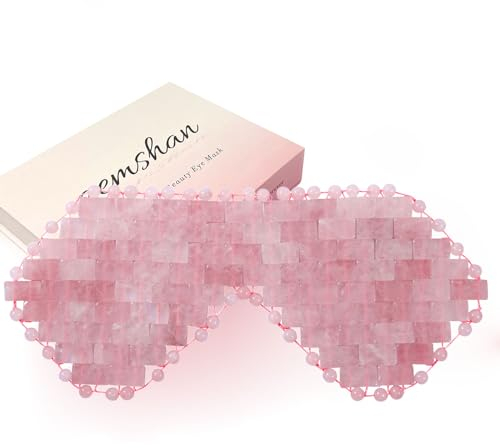 gemshan Augenmaske Aus Rosenquarz 100% Natürlicher Echter Edelstein Jadestein Wiederverwendbare Augenmaske