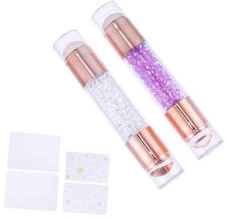 minkissy 2sets Nail Art Stamper Kit 2 Heads Dual Nail Stamper Tool for Easy Diy Manicure Art 2pcs*2