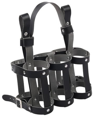 perfk Porte-Bouteille de bière en Cuir pour vélo, Porte-Bouteille d'eau, Accessoires de Motard, Porte-Boisson pour vélo en Plein air, Noir