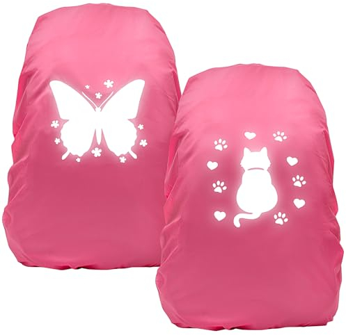 JETOP Regenschutz Schulranzen 2 STK. Regenschutz für Rucksack Wasser- und windabweisend Ranzen Regenschutz 30-40L Regenhülle Schulranzen Rucksack Überzug Reflektierend für Wandern, Camping Radfahren