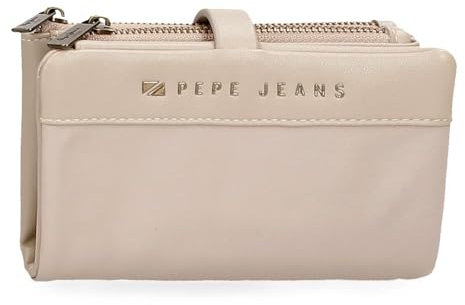 Pepe jeans Morgan Portefeuille avec Porte-Cartes Beige 14,5 x 9 x 2 cm Polyester et PU by Joumma Bags, Beige, Talla única, Portefeuille avec Porte-Cartes