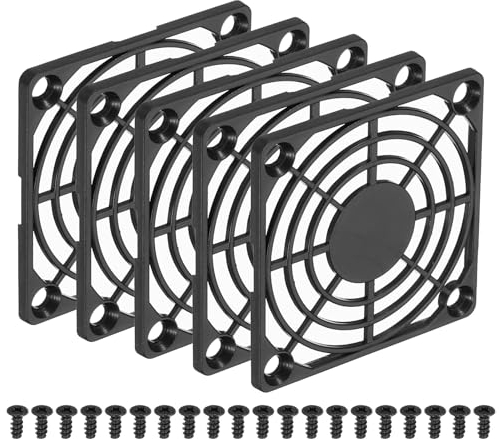PATIKIL 60mm Fan Grill with Screws, 5 Pack ABS Plastic Frame Ventilator Grill Protector Mesh Dustproof Case Cover for Computer PC, Black
