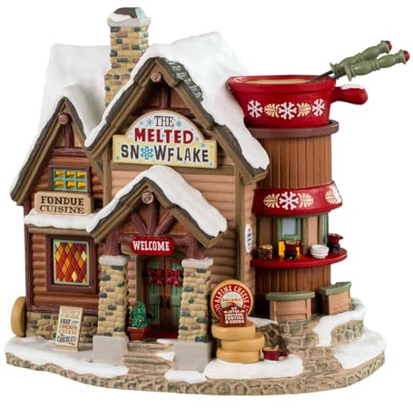 LEMAX Bâtiment éclairé par LED « The Melted Snowflake » en Porcelaine H 17,7 x 18,6 x 12,3 cm