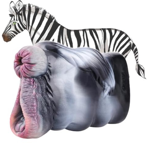 Seckoe Tier Masturbator Taschenmuschi Realistisch Groß Monster Realistische Masturbatoren mit Animal Vagina Analtunnel Pocket Pussy Sex Spielzeug für die Männer Taschen Muschi (G6189, Zebra)