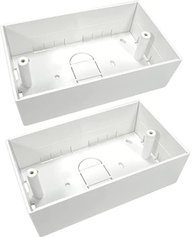 rhinocables Ethernet Back Box for Faceplate, Fits Wall Plate for Ethernet Cable Networking Sockets Surface Mount Box (2 PACK, 45mm)