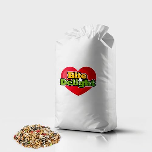 Bite & Delight Papageienfutter - Futter für Papageien - Papageienfutter Spezial ohne Nüsse - Leckerbissen für Großsittiche & Papageie - Vitaminquelle - Energiereiches & Ausgewogenes Futter - 25 kg
