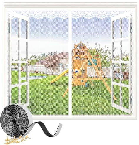XHBJSH Zanzariera Magnetica Finestra 150x200cm Tenda Calamita Zanzariera, Chiusura Automatica Anti Zanzare Insetti Rete, Autoadesiva Traspirante Magnetica Zanzariera Porta, Per Corrido Porta Finestra