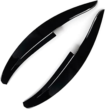 LUOWEINA 2 stücke Auto Front Scheinwerfer Augenlid Augenbraue Borte Fit for VW Scirocco R GTS 2017 2016 2015 2014 2013 2012 2011 2010 2009 2008 Carbon Lo Augenlider von Autoscheinwerfern(Size:Gloss Bl