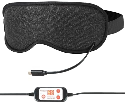 THERMRUP Beheizbare Augenmaske mit genauer Temperatureinstellung 40 bis 50°C, Wohltuende Ferninfrarot Therapie mit Feuchtwärme