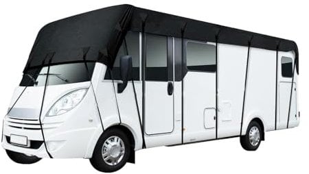 iDMRURvm Wohnwagen Abdeckung Wohnwagen Schutzhülle Wohnwagen Wohnmobil Schutzdach Dachschutzplane Abdeckung Schutzhülle 210D (6.5 x 3 m)