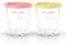 Ninja Creami Deluxe Ice Cream Tubs, 2 Pack, Compatible with Creami Deluxe Ice Cream Maker, Genuine Ninja Accessory, BPA-Free, Dishwasher Safe, Colour Lids, 500ml Clear, Coral, Yellow, XSKPNTLD2EUUK