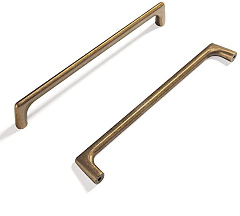 Goo-Ki Schrankgriffe aus antikem Messing, Zinklegierung, für Schublade, Schrank, Kleiderschrank, 192 mm Lochmitte, 12 Stück