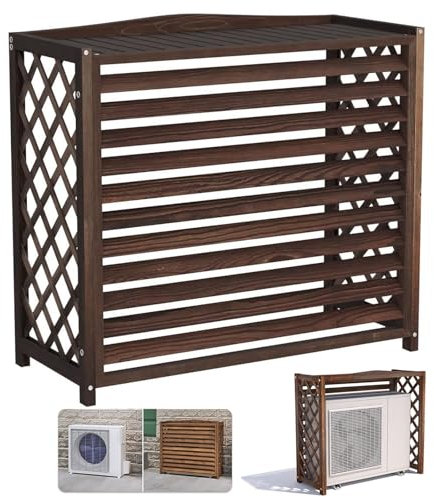 Cubre Aire Acondicionado Exterior Madera Protector Aire Acondicionado Balcon Cubierta Aire Acondicionado Exterior Protege Del Sol La Lluvia El Polvo Funda Aire Acondicionado Exterior Soporte Plantas(1
