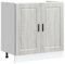 vidaXL Meuble Bas pour évier Porto Sonoma Gris Bois ingénierie, Meuble Bas de Cuisine, Meuble Bas de Cuisine avec Porte