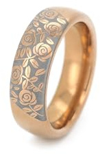 Generisch HoloRing Partnerring Roségold mit individueller Gravur – Wolframcarbid mit 18K Roségold-PVD, präzise Lasergravur – Ehering & Verlobungsring für Sie und Ihn, 6 mm – inkl. Geschenkbox
