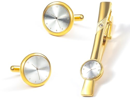 Manchettenknoepfe Herren, Krawattennadeln für Herren Uhr Gold Manschettenknöpfe Herren Klassisch