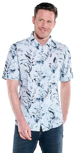 engbers Herren Herren Kurzarm-Hemd Gemustert, Brilliantblau, 38699, Brilliantblau in Größe 4XL