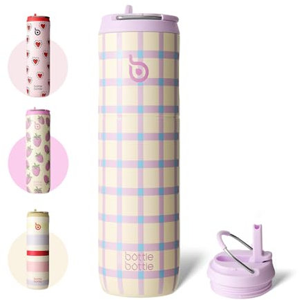 Bottle Bottle Stainless Steel Water Bottle 700ml with Straw and Lid Sports Insulated Metal Water Bottles with Handle(VivaBands)