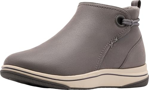 Clarks Women’s Breeze Derby CloudSteppers Lightweight Ankle Booties, Dark Grey, 8.5