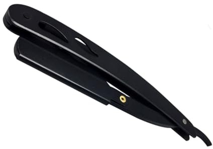 LOLIPPYY Manuelles Rasiermesser aus Vintage Klapp Rasiermesser für Herren Schwarz Friseure und Bartpflege Einfache Handhabung und Sichere Klingenwechsel